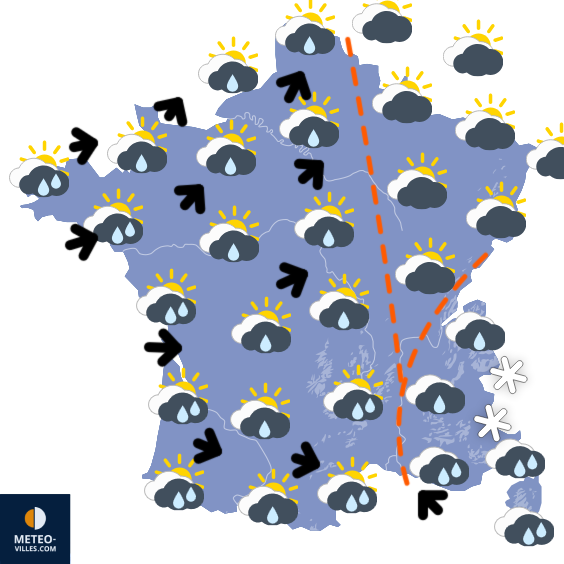 Carte de prévisions du temps du Samedi 17 janvier 2026