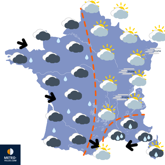 Carte de prévisions du temps du Samedi 17 janvier 2026