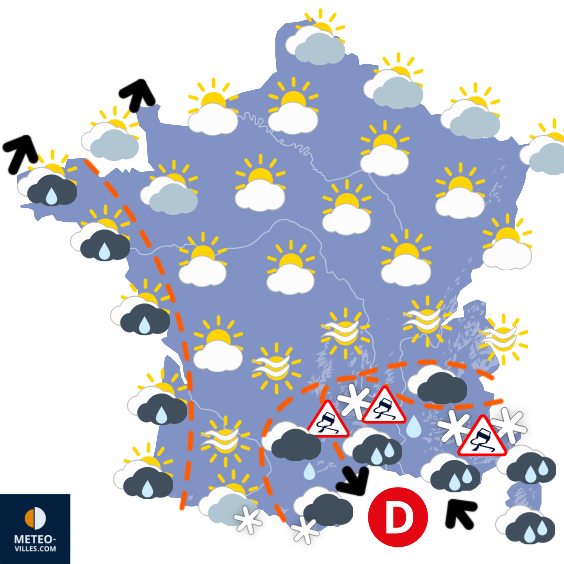 Carte de prévisions du temps du Mercredi 21 janvier 2026