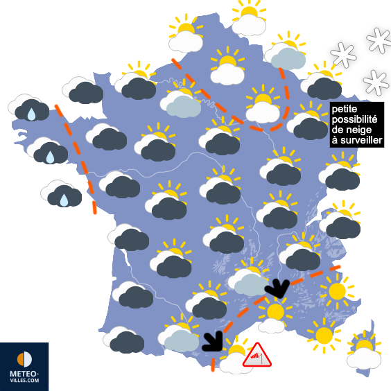 Carte de prévisions du temps du Jeudi 22 janvier 2026