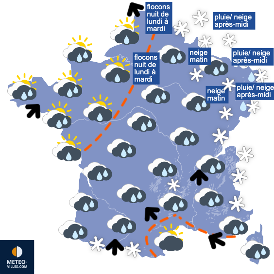 Carte de prévisions du temps du Jeudi 22 janvier 2026