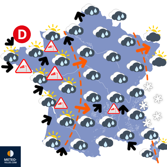 Carte de prévisions du temps du Vendredi 23 janvier 2026