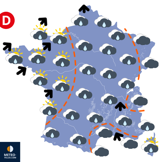 Carte de prévisions du temps du Samedi 24 janvier 2026