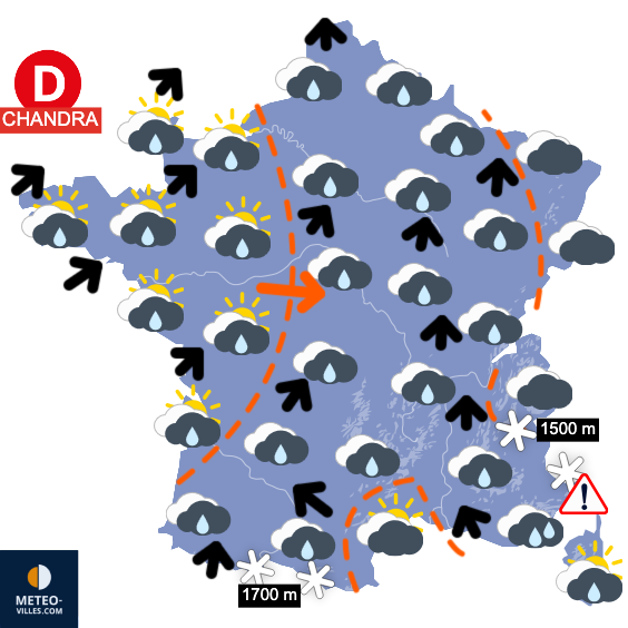 Carte de prévisions du temps du Mardi 27 janvier 2026