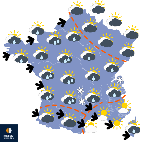 Carte de prévisions du temps du Vendredi 23 janvier 2026