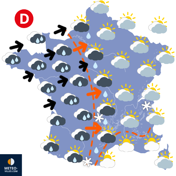 Carte de prévisions du temps du Dimanche 25 janvier 2026