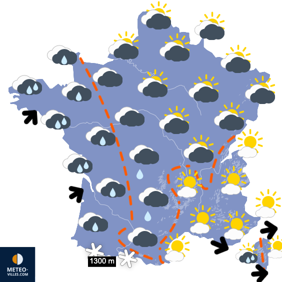 Carte de prévisions du temps du Lundi 26 janvier 2026