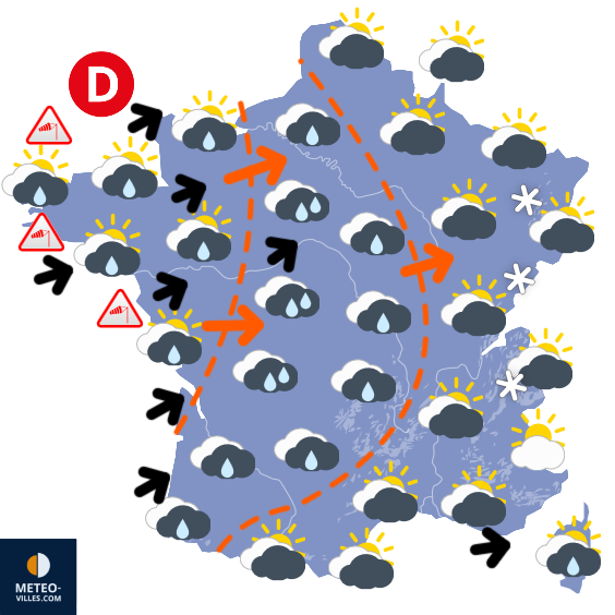 Carte de prévisions du temps du Mercredi 28 janvier 2026