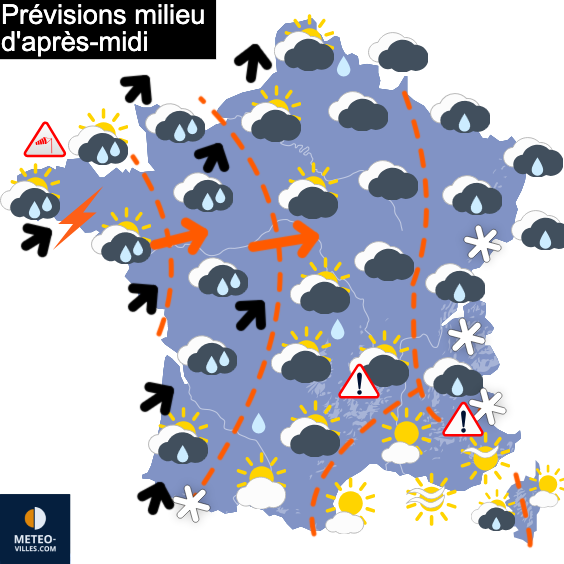 Carte de prévisions du temps du Vendredi 30 janvier 2026