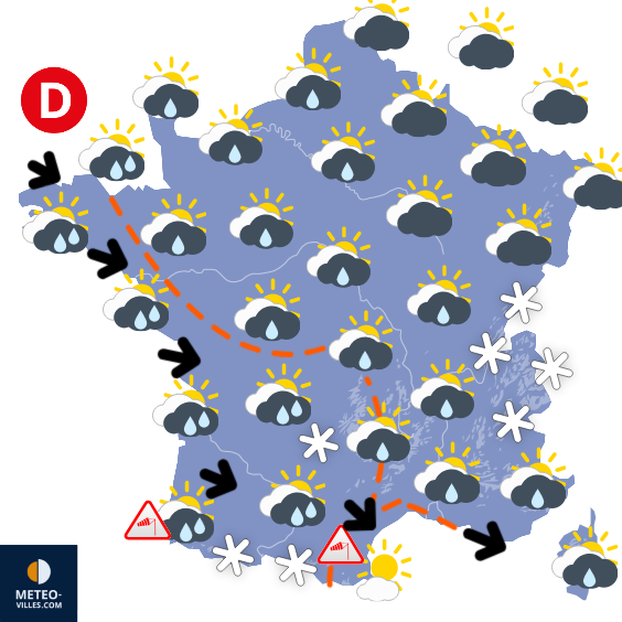 Carte de prévisions du temps du Samedi 31 janvier 2026