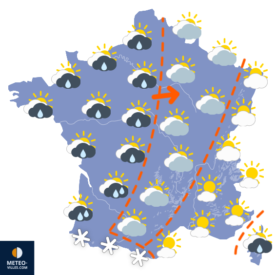 Carte de prévisions du temps du Samedi 24 janvier 2026