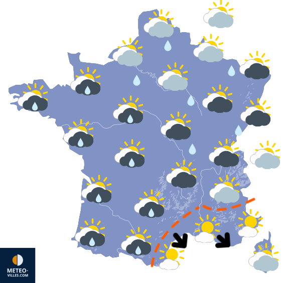 Carte de prévisions du temps du Dimanche 25 janvier 2026