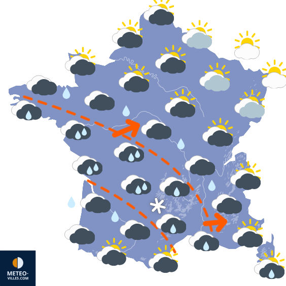 Carte de prévisions du temps du Mercredi 28 janvier 2026