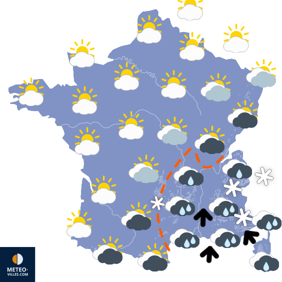 Carte de prévisions du temps du Jeudi 29 janvier 2026