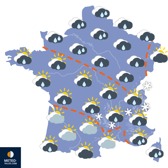 Carte de prévisions du temps du Samedi 31 janvier 2026