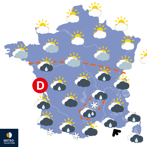 Carte de prévisions du temps du Jeudi 29 janvier 2026