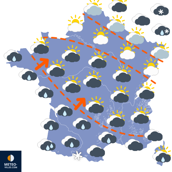 Carte de prévisions du temps du Sunday, February 1, 2026