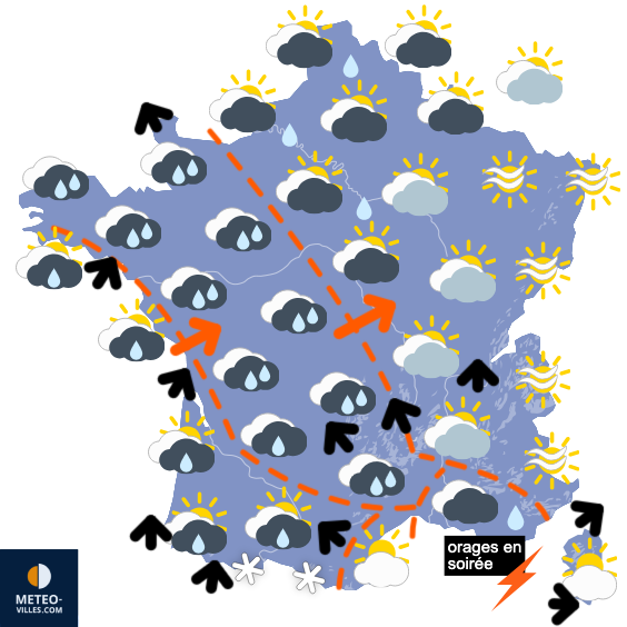 Carte de prévisions du temps du Mercredi 4 février 2026