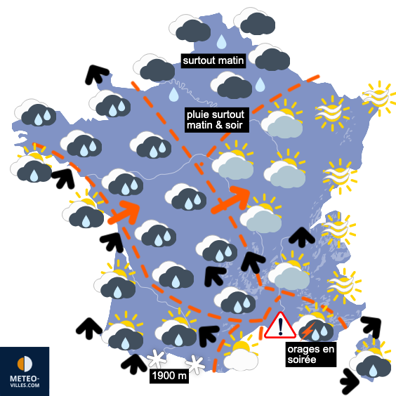 Carte de prévisions du temps du Jeudi 5 février 2026