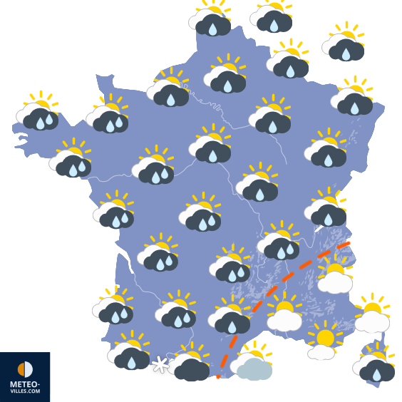 Carte de prévisions du temps du Samedi 7 février 2026