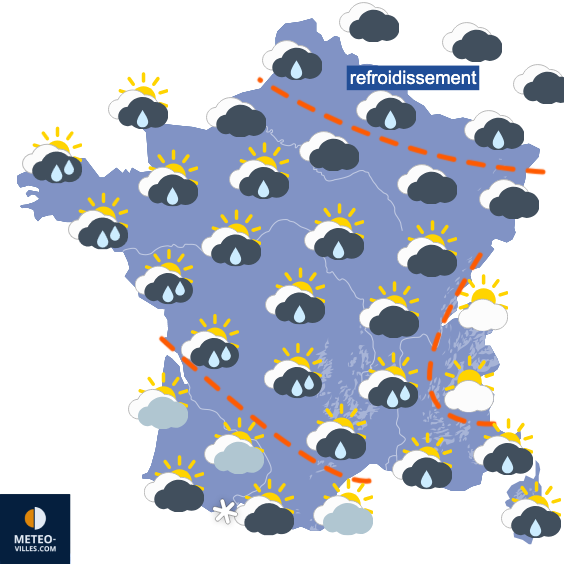 Carte de prévisions du temps du Samedi 31 janvier 2026