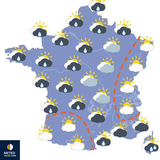 Carte de prévisions du temps du Samedi 7 février 2026