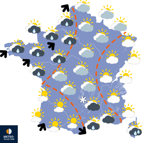 Carte de prévisions du temps du Wednesday, February 4, 2026