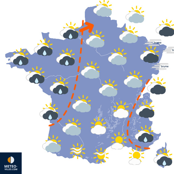 Carte de prévisions du temps du Samedi 7 février 2026