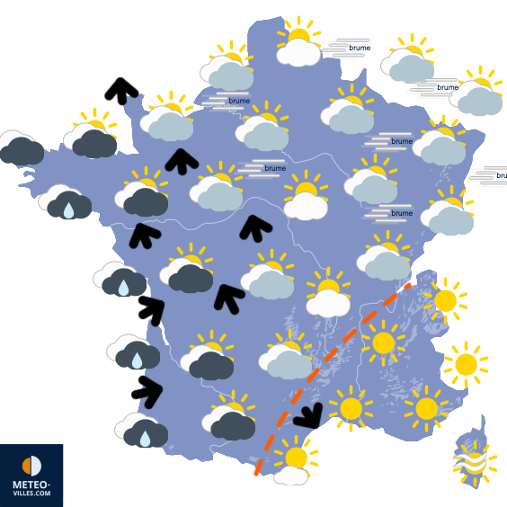 Carte de prévisions du temps du Dimanche 8 février 2026