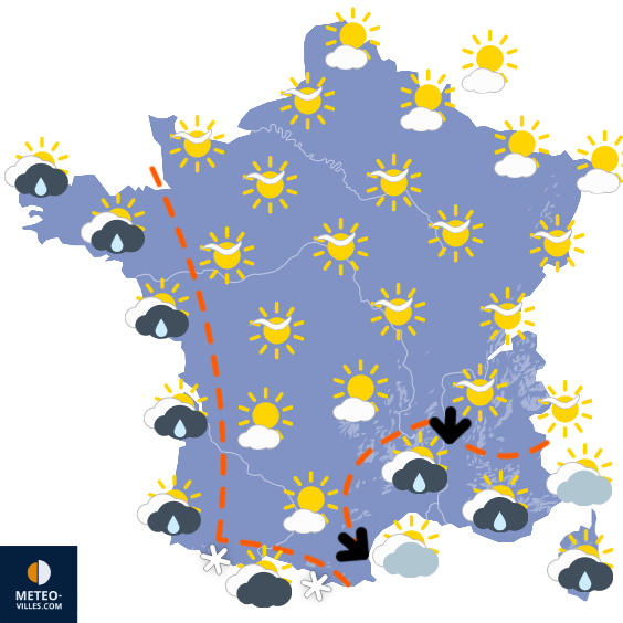 Carte de prévisions du temps du Mercredi 4 février 2026