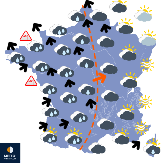 Carte de prévisions du temps du Mardi 3 février 2026