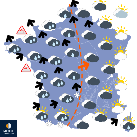 Carte de prévisions du temps du Mercredi 4 février 2026