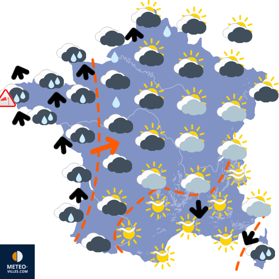 Carte de prévisions du temps du Friday, February 6, 2026