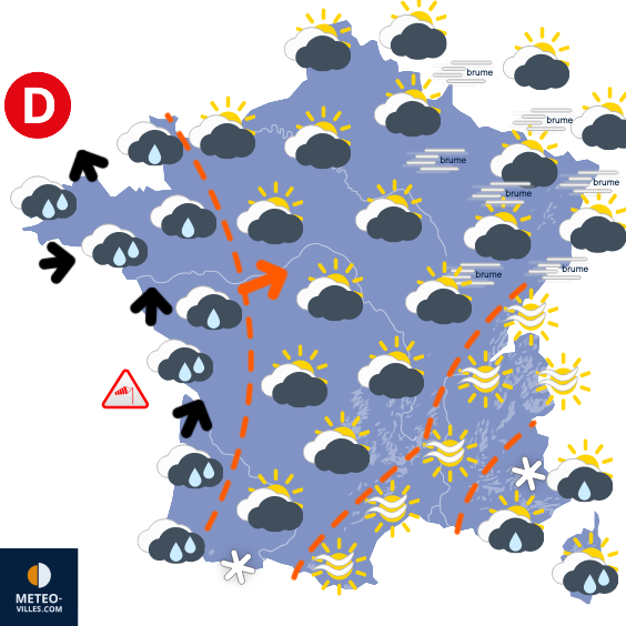 Carte de prévisions du temps du Dimanche 8 février 2026