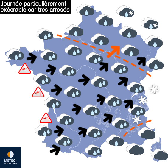 Carte de prévisions du temps du Friday, February 6, 2026