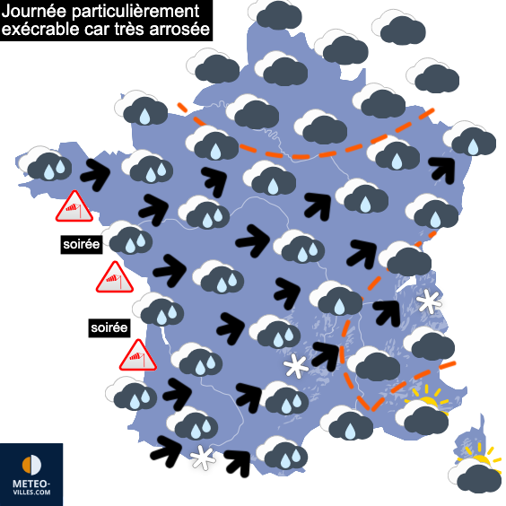 Carte de prévisions du temps du Vendredi 6 février 2026