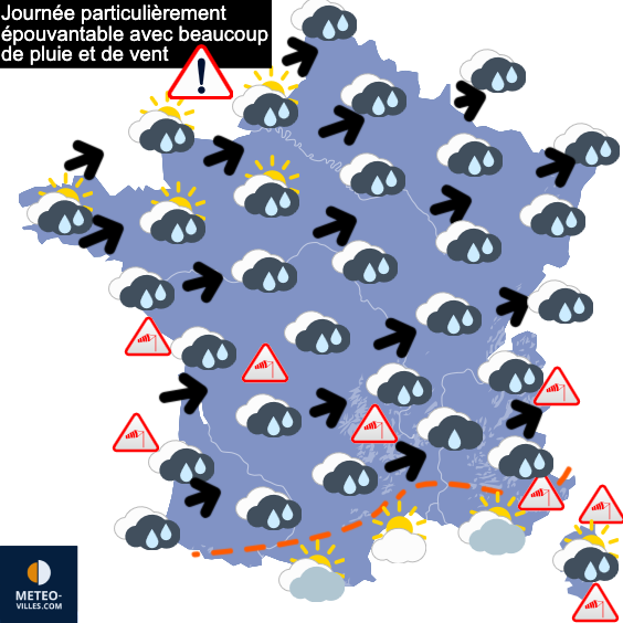 Carte de prévisions du temps du Friday, February 6, 2026