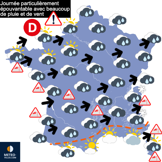 Carte de prévisions du temps du Vendredi 6 février 2026
