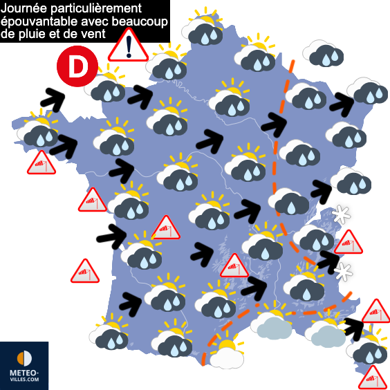 Carte de prévisions du temps du Vendredi 6 février 2026