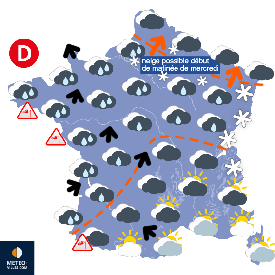 Carte de prévisions du temps du Mardi 17 février 2026
