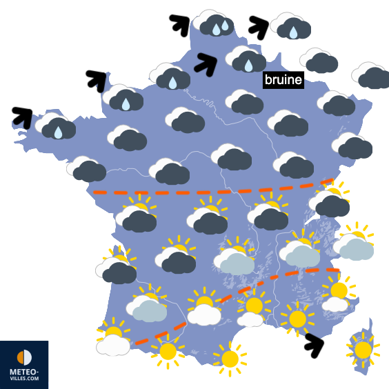 Carte de prévisions du temps du Dimanche 22 février 2026