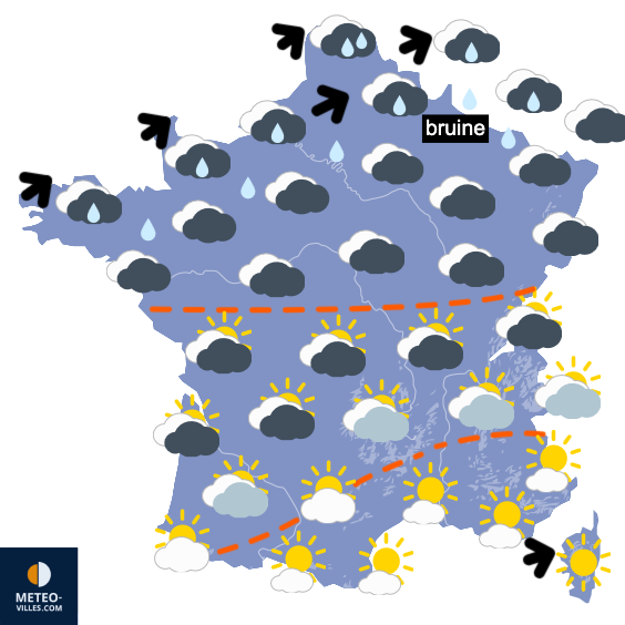 Carte de prévisions du temps du Samedi 21 février 2026