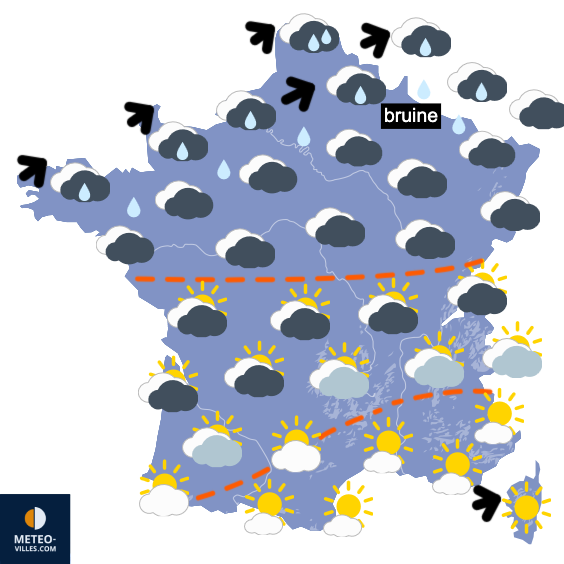 Carte de prévisions du temps du Samedi 21 février 2026