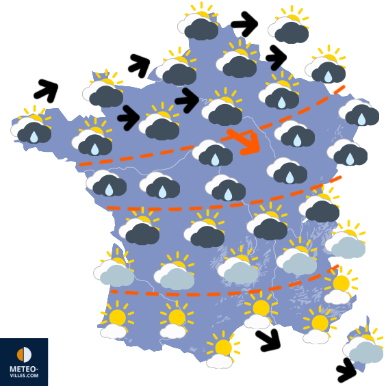Carte de prévisions du temps du Samedi 21 février 2026