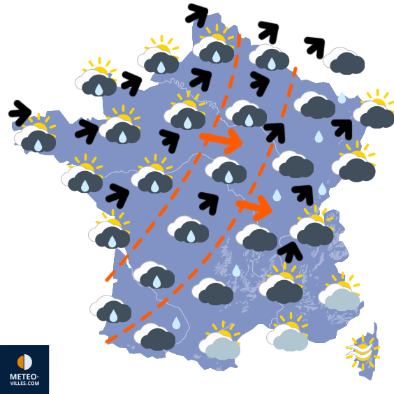 Carte de prévisions du temps du Lundi 23 février 2026