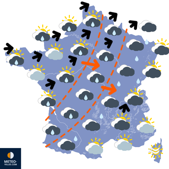 Carte de prévisions du temps du Mardi 24 février 2026