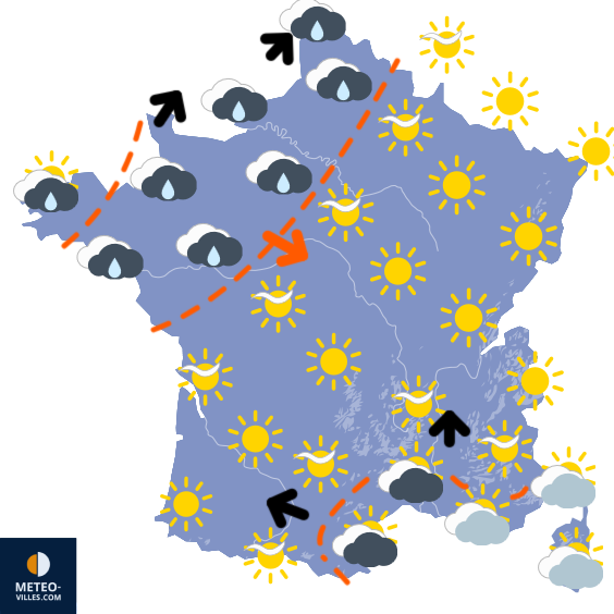 Carte de prévisions du temps du Jeudi 26 février 2026