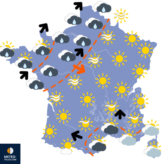 Carte de prévisions du temps du Jeudi 26 février 2026