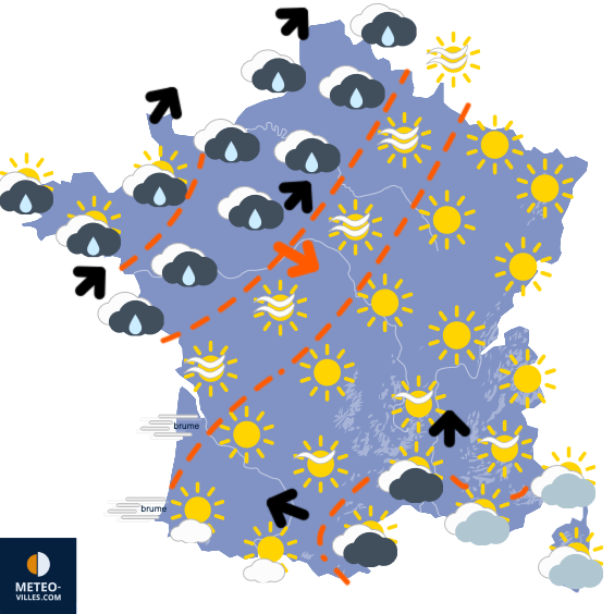 Carte de prévisions du temps du Vendredi 27 février 2026