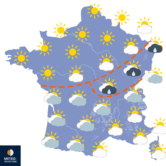 Carte de prévisions du temps du Samedi 28 février 2026